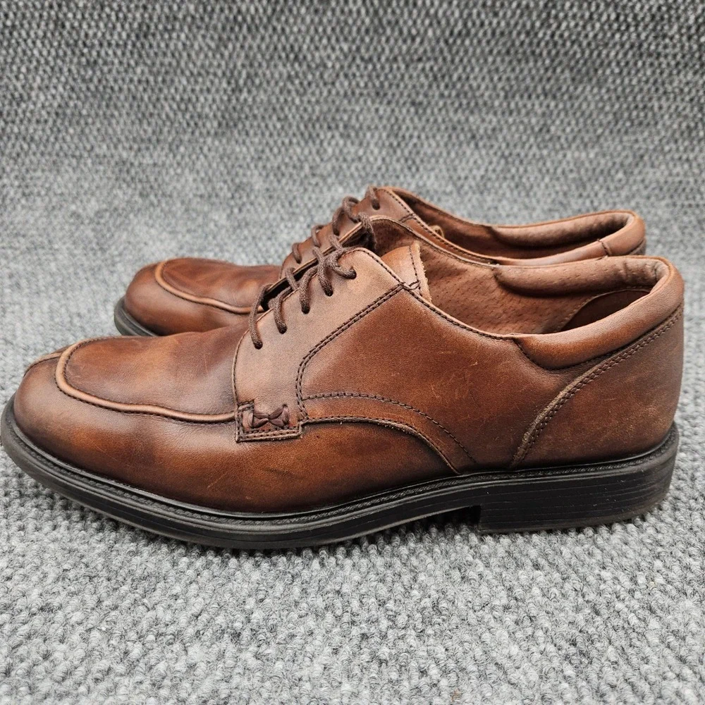 Bostonian Mens 11.5 Brown Leather Oxford Derby Dress Shoes Lace Up Moc Split Toe